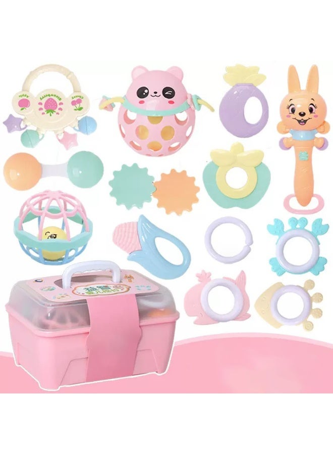 Wish 13-Piece Baby Color Rattle Early Education Baby Hanging rattle Set, Shaker Grab and Spin Toy for Infant, Newborn, Kids, Boys, Girls - Image 1